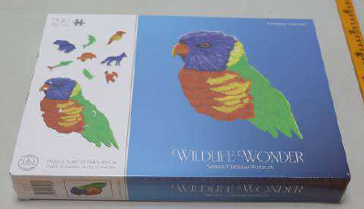 Wildlife-themed wooden educational puzzle